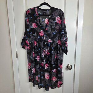 Torrid Black Floral & Paisley Lexie Top